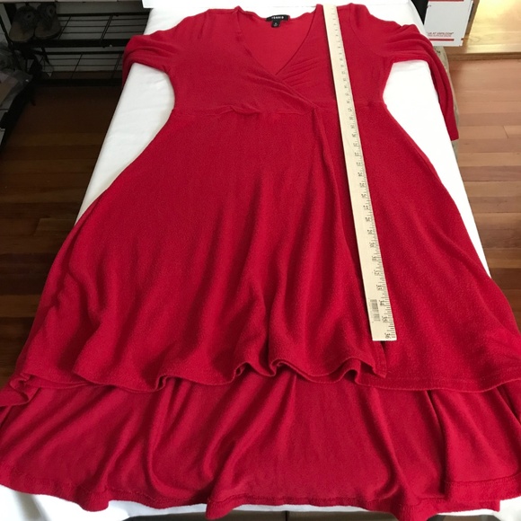 TORRID Red Dress Surplice Neck Faux Wrap Knit Midi Women’s Size Large - 12 - Picture 15 of 16
